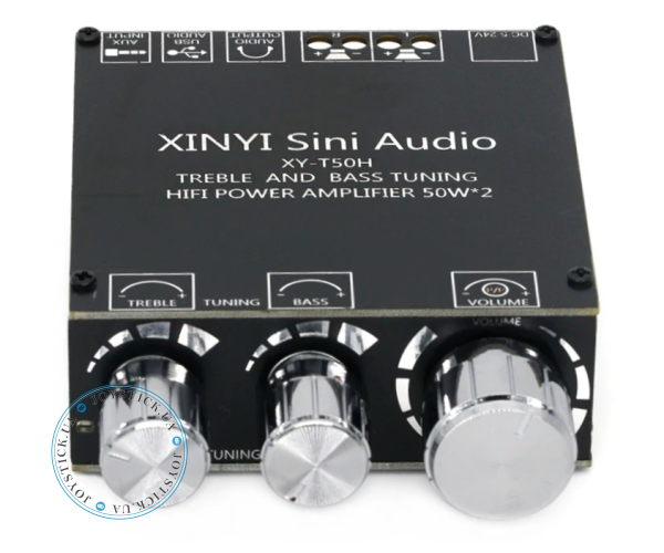 Підсилювач звуку двоканальний Sinilink - XINYI Sini Audio XY-T50H 50x2 Ват HI-FI D-клас на базі TPA3116D2 - підтримка Bluetooth AUX USB Колір Чорний